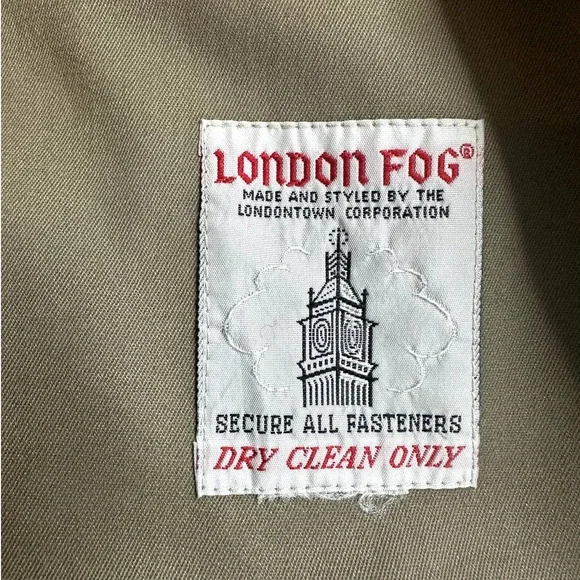 LONDON FOG DOUBLE BREASTED TRENCH COAT VINTAGE KHAKI WOMENS LONG COAT SIZE 14 - Picture 7 of 14